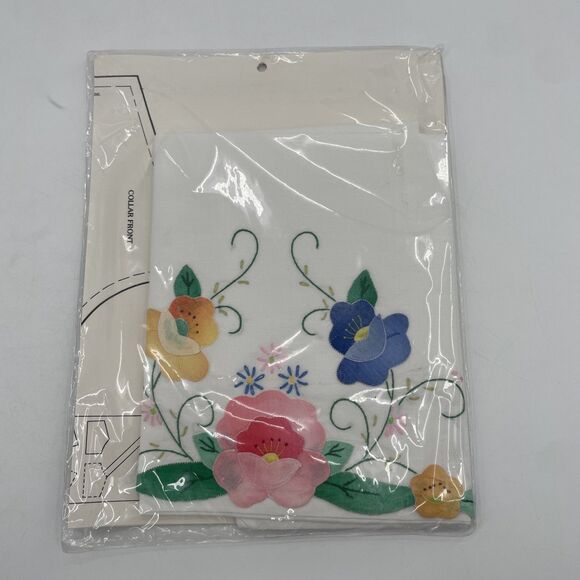 Dale Burdett Designer Collar Kit Pre Finished Applique Floral CO 103 Vtg New - Picture 2 of 5